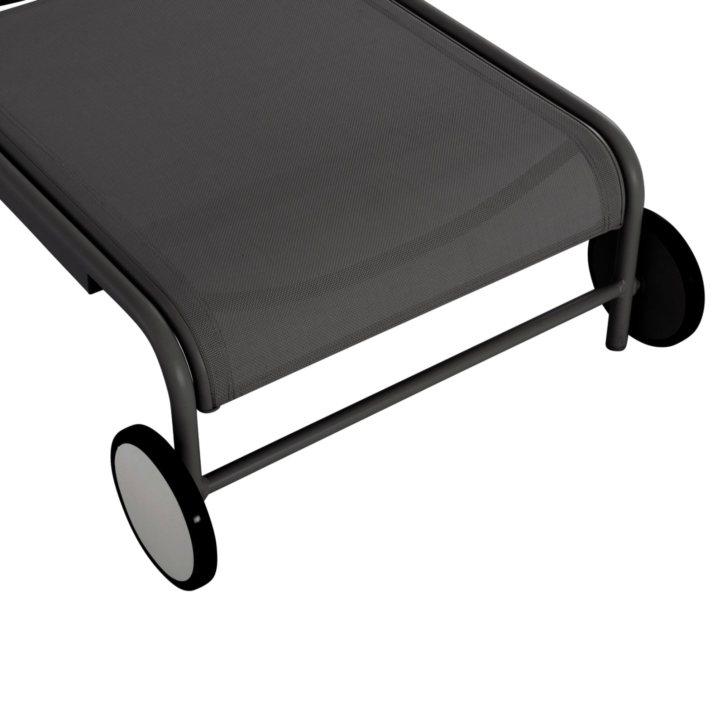 Aluminum Sunbed Riben With Teslin Fabric & Wheels Hm6293.01 Grey Color 210x78x91hcm.