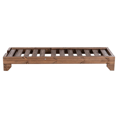 Beach Lounger Heavy-duty Korinos Hm10779.01 Impregnated Pine Wood In Walnut 79x204x77hcm.
