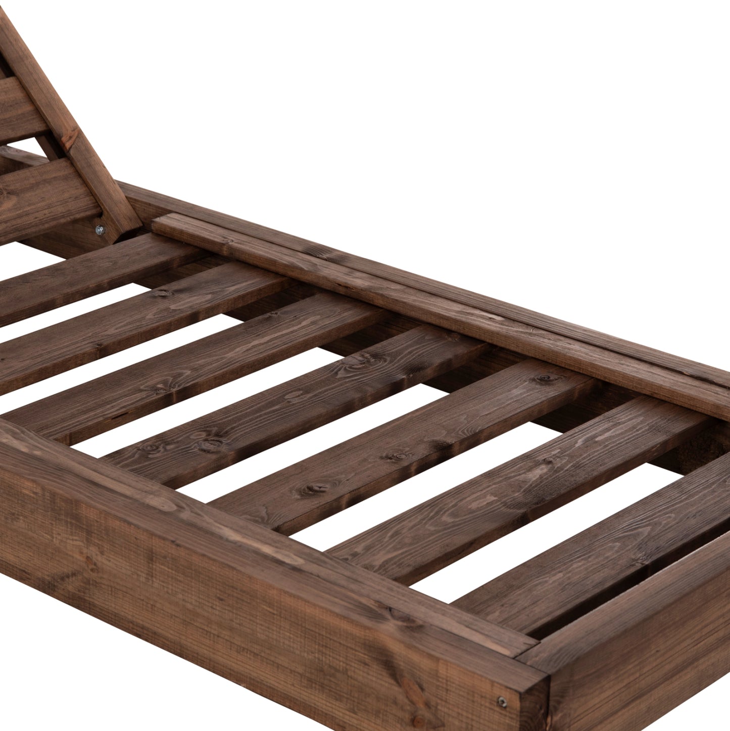 Beach Lounger Heavy-duty Korinos Hm10779.01 Impregnated Pine Wood In Walnut 79x204x77hcm.