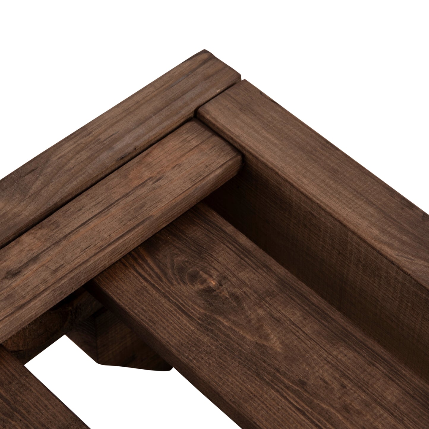 Beach Lounger Heavy-duty Korinos Hm10779.01 Impregnated Pine Wood In Walnut 79x204x77hcm.
