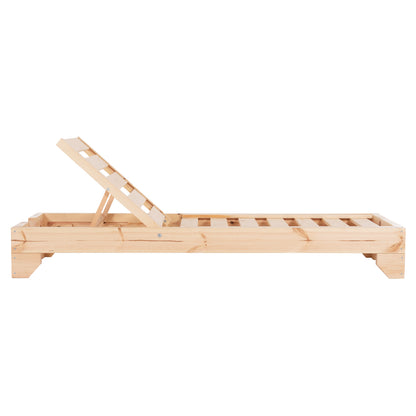 Beach Lounger Heavy-duty Korinos Hm10779.04 Impregnated Pine Wood In Natural 79x204x77hcm.