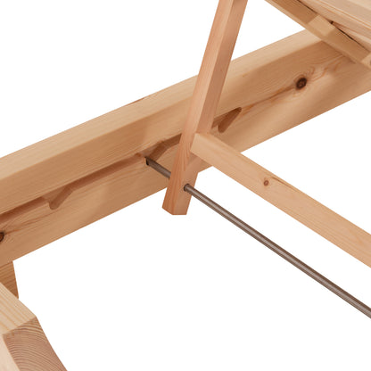 Beach Lounger Heavy-duty Korinos Hm10779.04 Impregnated Pine Wood In Natural 79x204x77hcm.