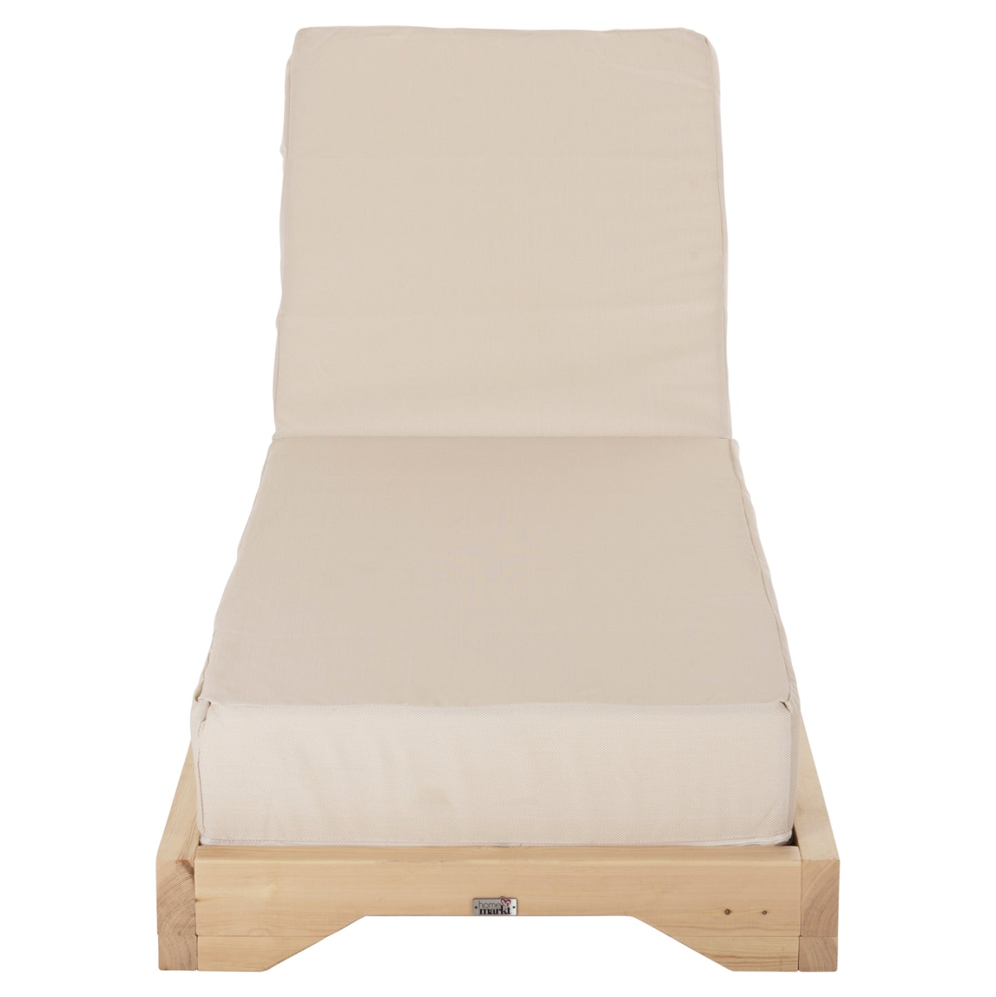 Beach Lounger Low Ikaria Hm10623.02 Pine Wood In Natural Color-beige Textilene-cushion 20cm Thick