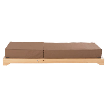 Beach Lounger Low Ikaria Hm10623.04 Pine Wood In Natural Color-mocha Textilene-cushion 20cm Thick