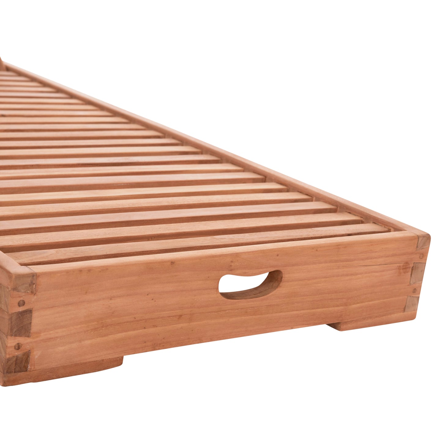 Sunlounger Without Cushions Chet Hm6160 Teak Wood In Natural 200x65x13hcm.