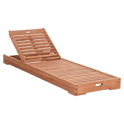 Sunlounger Without Cushions Chet Hm6160 Teak Wood In Natural 200x65x13hcm.