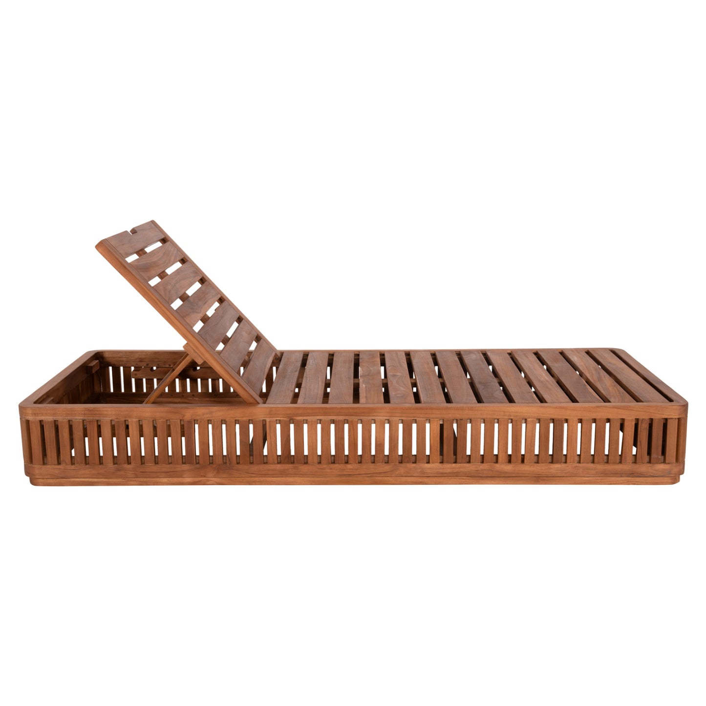 Sunlounger Without Cushions Vernon Hm6331 Teak Wood In Natural 200x80x25hcm.