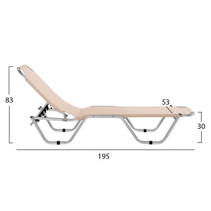 Professional Sunbed Aluminum Hm5071.60 Cream Color 60x195x30 Cm