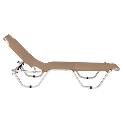 Professional Aluminum Sunbed Hm5071.80 Mocha 60x190x30-91 Cm