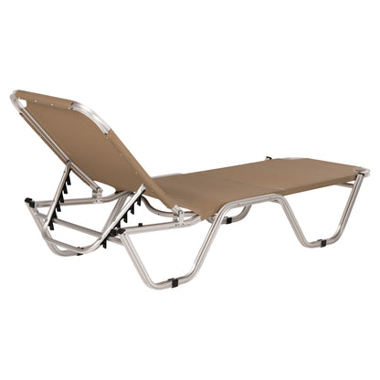 Professional Aluminum Sunbed Hm5071.80 Mocha 60x190x30-91 Cm