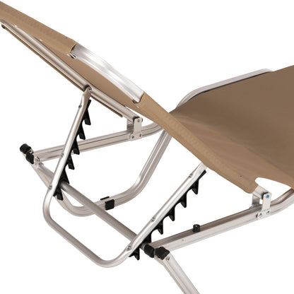 Professional Aluminum Sunbed Hm5071.80 Mocha 60x190x30-91 Cm