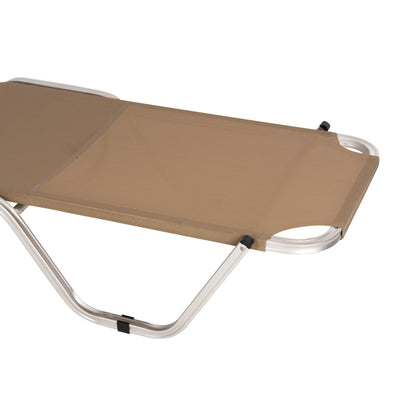 Professional Aluminum Sunbed Hm5071.80 Mocha 60x190x30-91 Cm