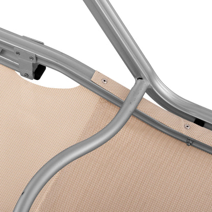Professional Sunbed Aluminum Hm5071.60 Cream Color 60x195x30 Cm