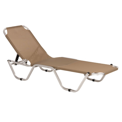 Professional Aluminum Sunbed Hm5071.80 Mocha 60x190x30-91 Cm
