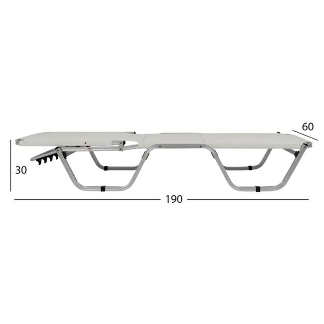 Professional Sunbed Aluminum Hm5071.03 White 195x53-60x30 Cm