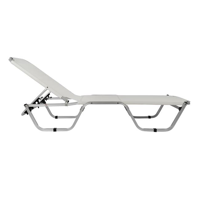 Professional Sunbed Aluminum Hm5071.03 White 195x53-60x30 Cm