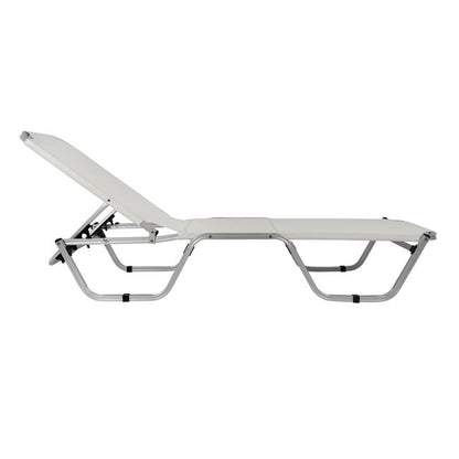 Professional Sunbed Aluminum Hm5071.03 White 195x53-60x30 Cm