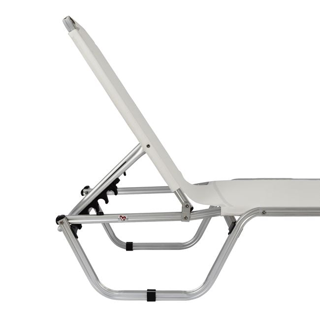 Professional Sunbed Aluminum Hm5071.03 White 195x53-60x30 Cm
