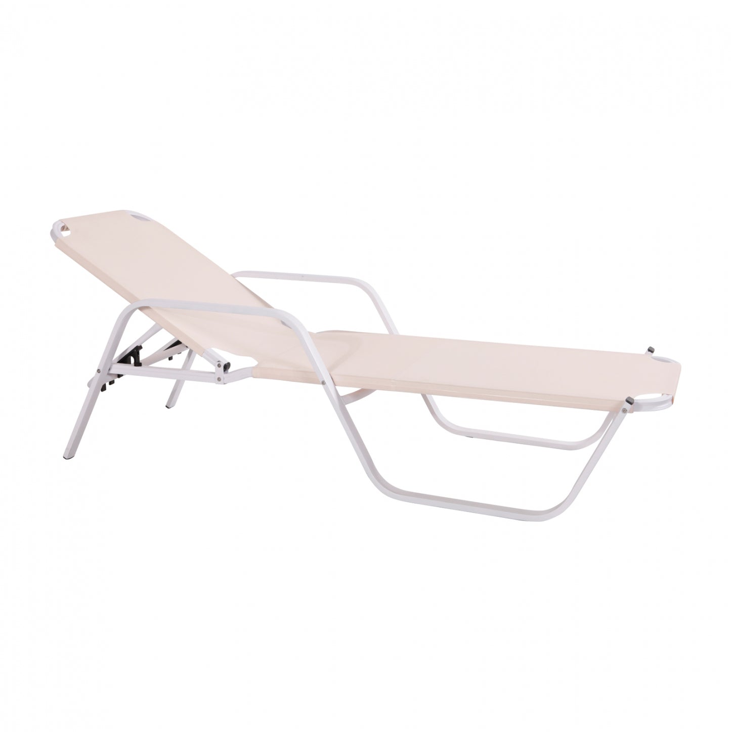 Professional Aluminum Sunbed Hm5484.03 White 192x62x33 Cm