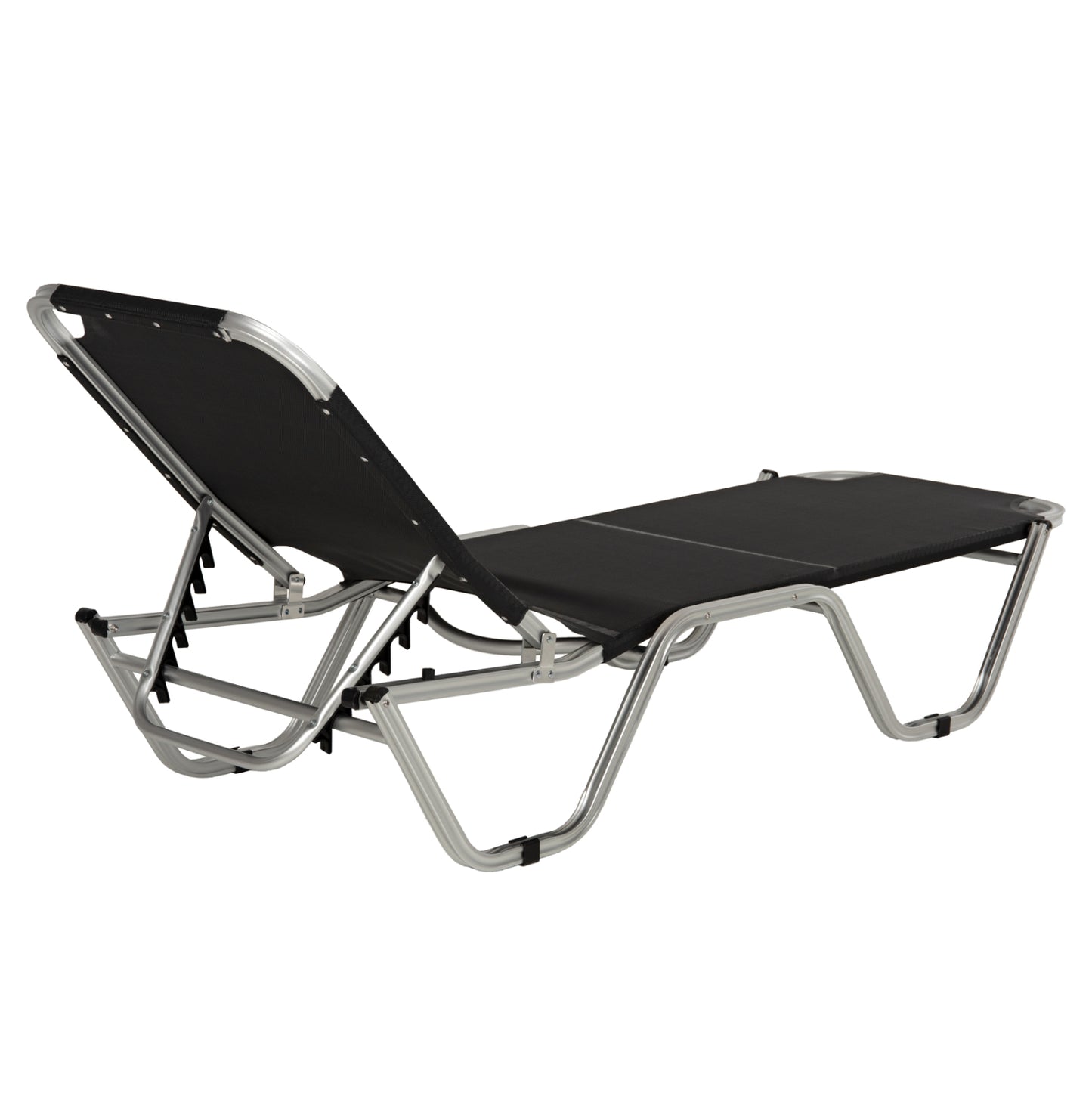 Professional Sunbed Aluminum Waldo Hm5071.90 Black 195x53-60x30  Cm
