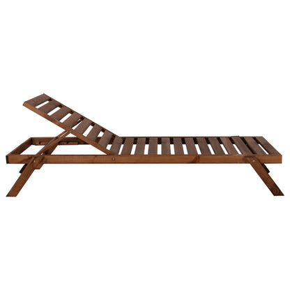 Professional Sunbed Hm11431.01 Fir Wood In Walnut Shade 72x196x29-84h Cm.