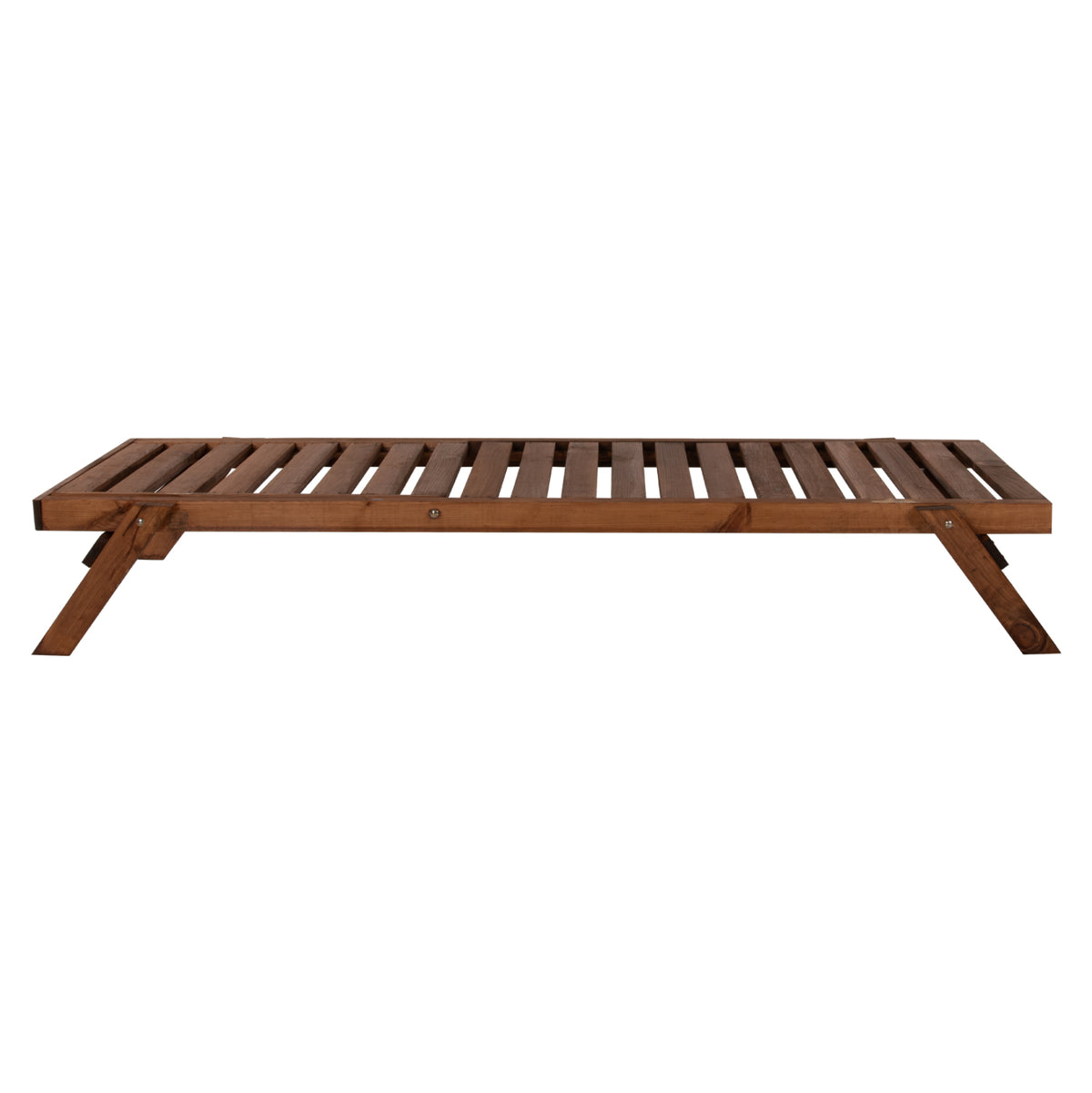 Professional Sunbed Hm11431.01 Fir Wood In Walnut Shade 65.5x196x29-84hcm.