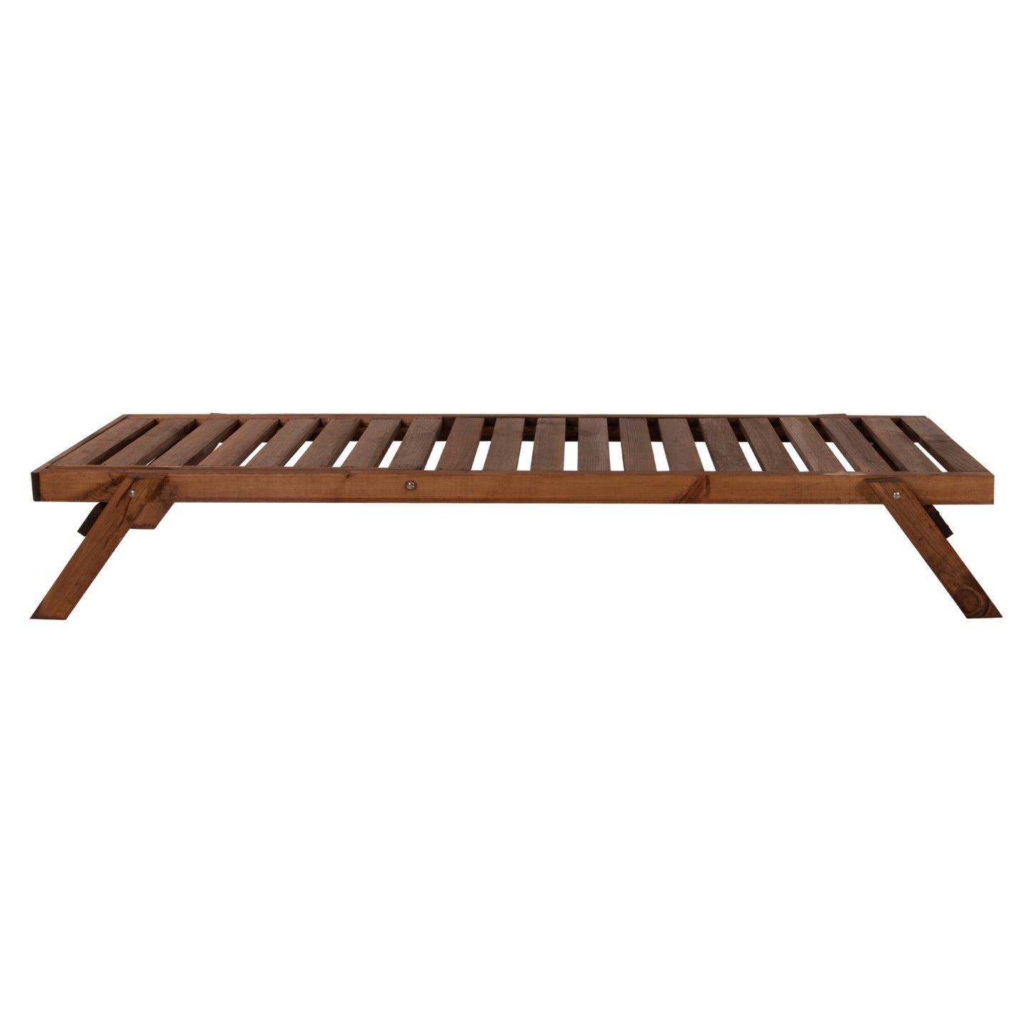 Professional Sunbed Hm11431.01 Fir Wood In Walnut Shade 72x196x29-84h Cm.