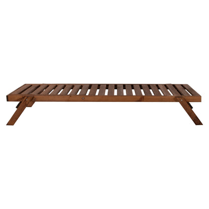 Professional Sunbed Hm11431.01 Fir Wood In Walnut Shade 72x196x29-84h Cm.
