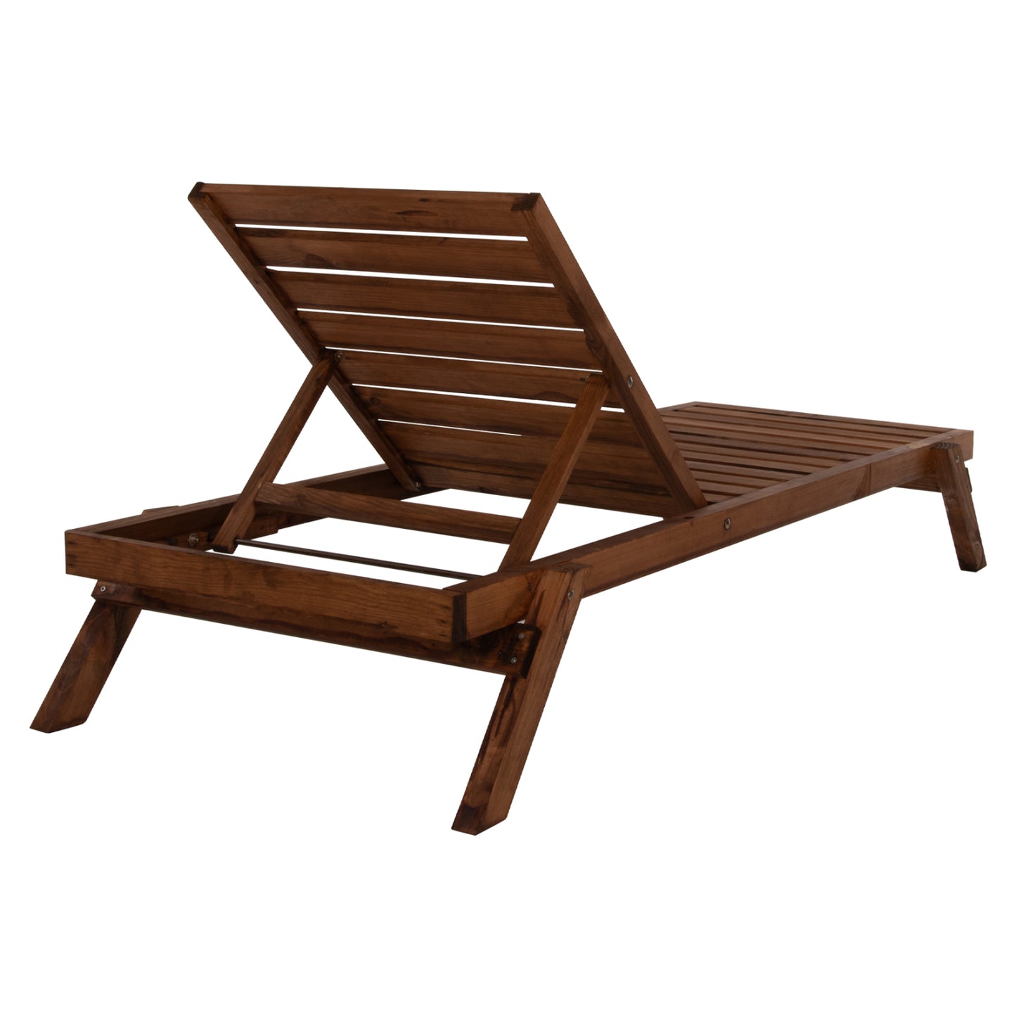 Professional Sunbed Hm11431.01 Fir Wood In Walnut Shade 72x196x29-84h Cm.