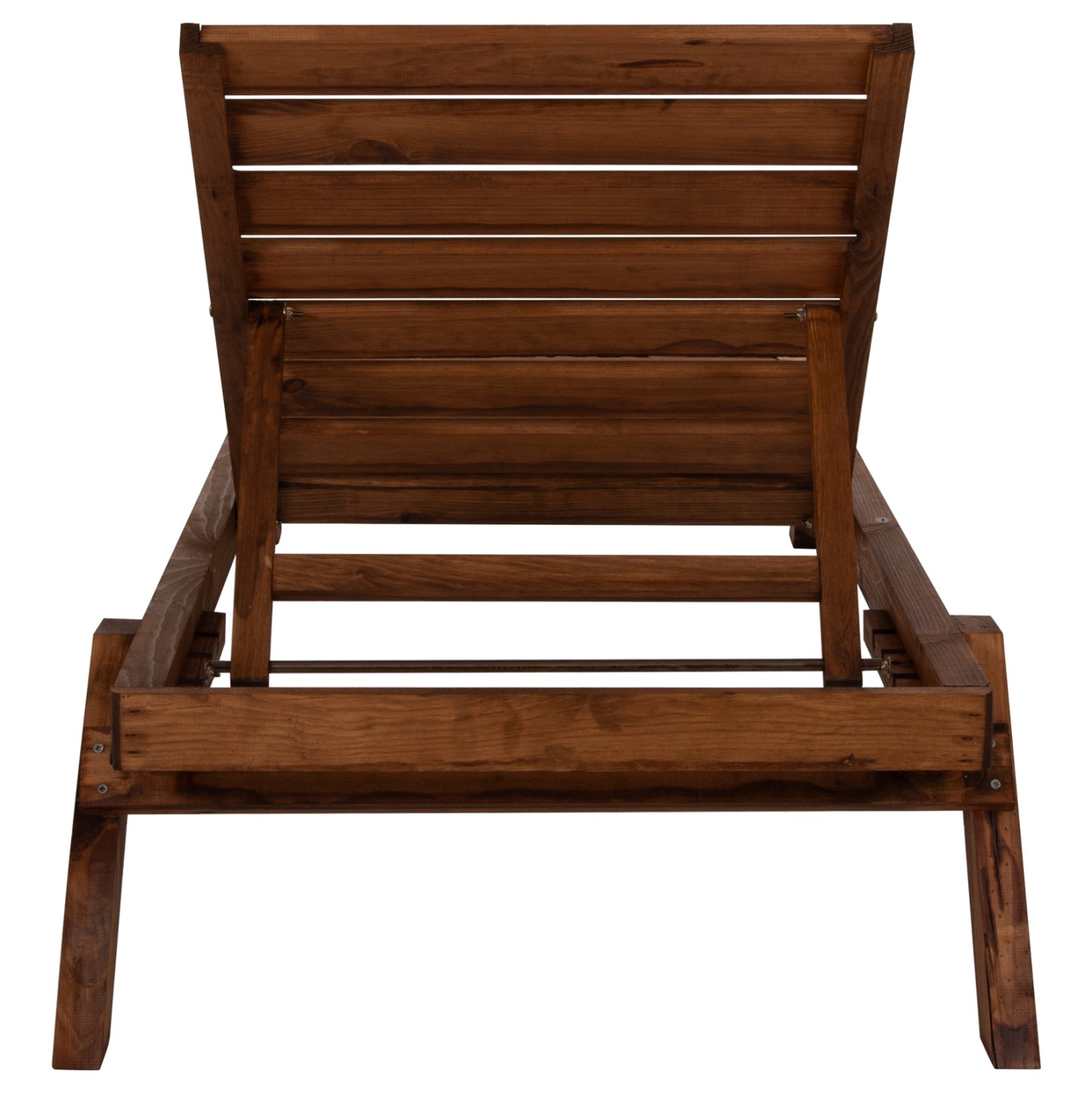 Professional Sunbed Hm11431.01 Fir Wood In Walnut Shade 72x196x29-84h Cm.