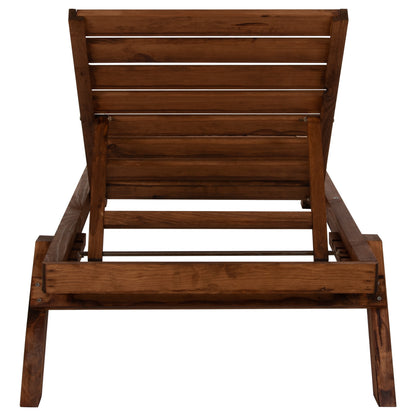 Professional Sunbed Hm11431.01 Fir Wood In Walnut Shade 72x196x29-84h Cm.