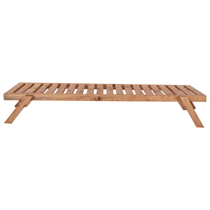 Professional Sunbed Hm11431.03 Fir Wood In Natural Shade 72x196x29-84h Cm.