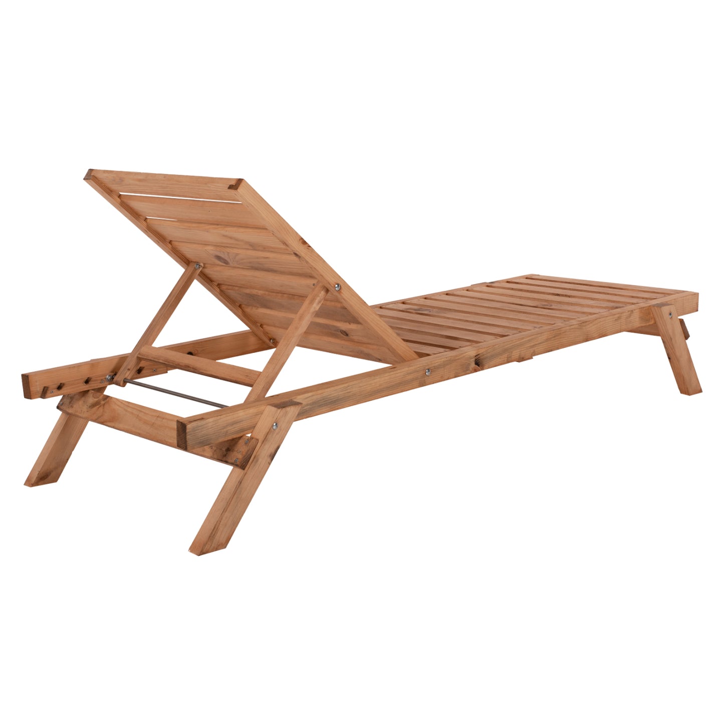 Professional Sunbed Hm11431.03 Fir Wood In Natural Shade 72x196x29-84h Cm.