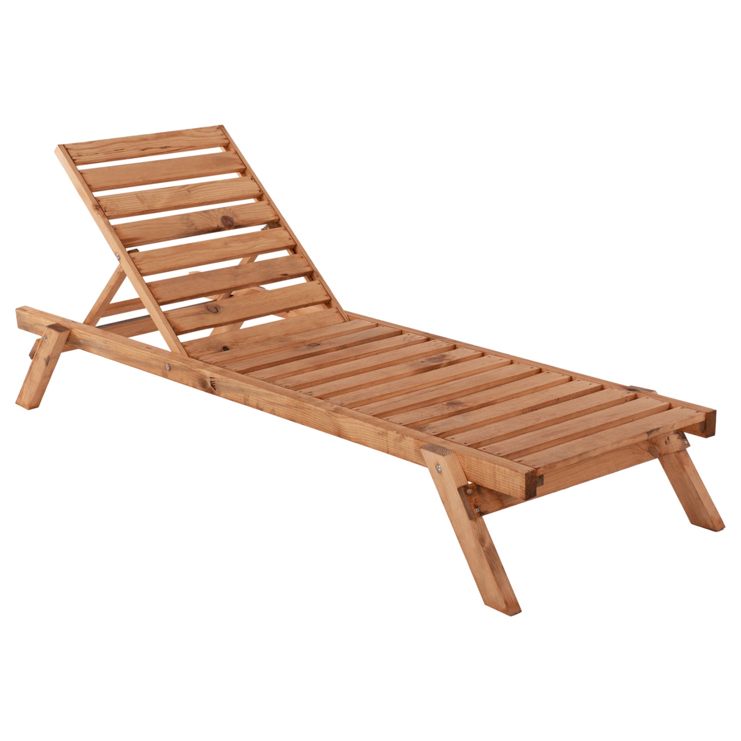 Professional Sunbed Hm11431.03 Fir Wood In Natural Shade 72x196x29-84h Cm.