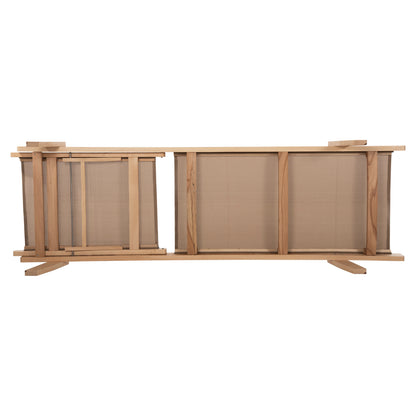 Sunbed Professional Creta Beech Wood In Natural Color & Mocha Textilene 200x61-66x31-91hcm.hm10356.05