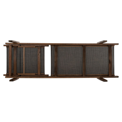 Sunbed Professional Creta Beech Wood In Walnut Color & Brown Textilene 200x61-66x31-91hcm.hm10356.04