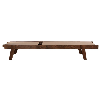 Sunbed Professional Creta Beech Wood In Walnut Color & Mocha Textilene 200x61-66x31-91hcm.hm10356.06