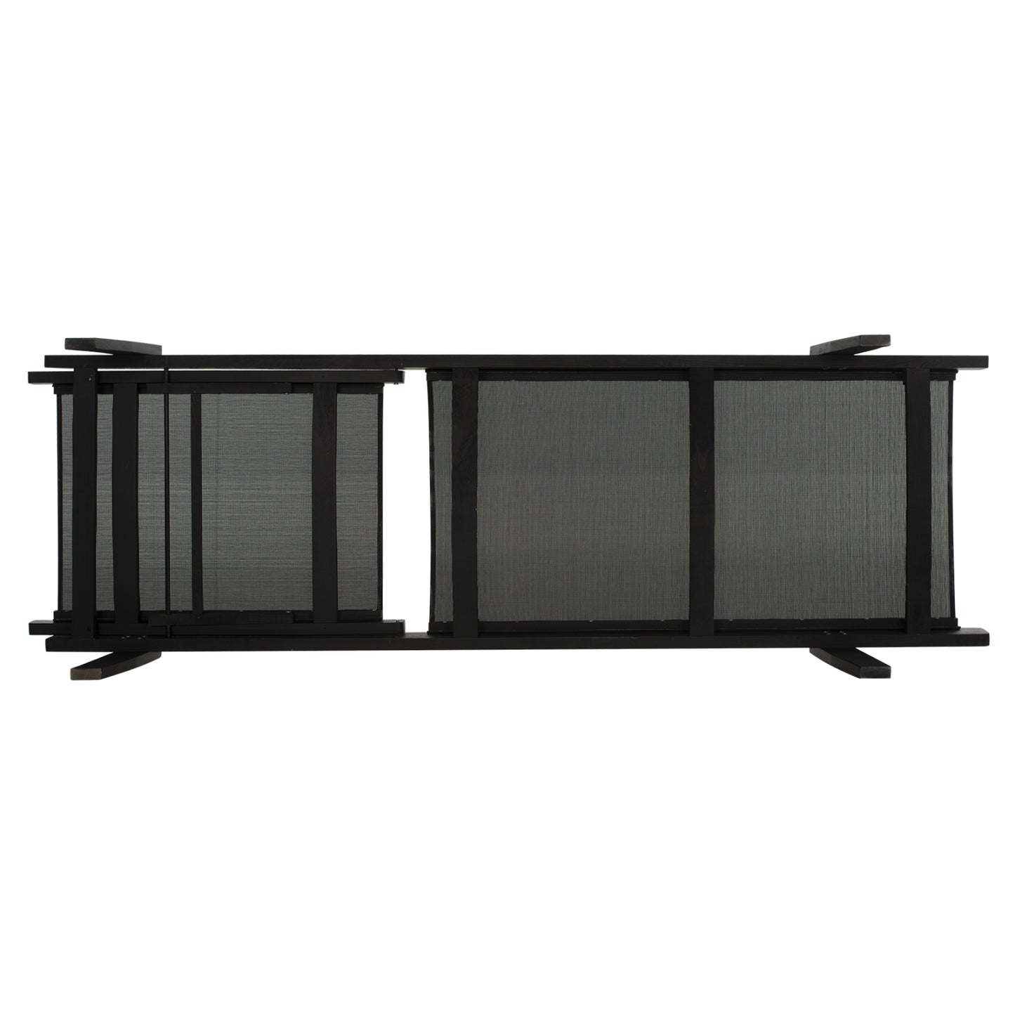 Professional Sunbed Beech Wood Creta Black & Black Fabric Hm11340.02 202,5x66,5x30,5 Cm