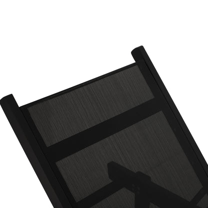 Professional Sunbed Beech Wood Creta Black & Black Fabric Hm11340.02 202,5x66,5x30,5 Cm