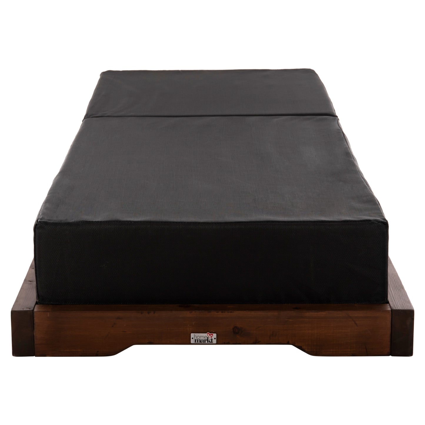 Beach Lounger Ikaria Low Hm10622.01 Pine Wood In Walnut Color-black Textilene-cushion 20cm Thick