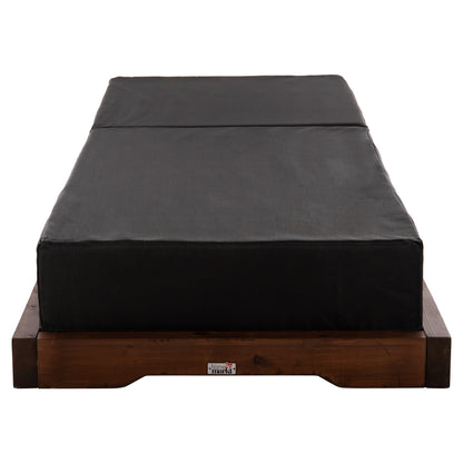Beach Lounger Ikaria Low Hm10622.01 Pine Wood In Walnut Color-black Textilene-cushion 20cm Thick