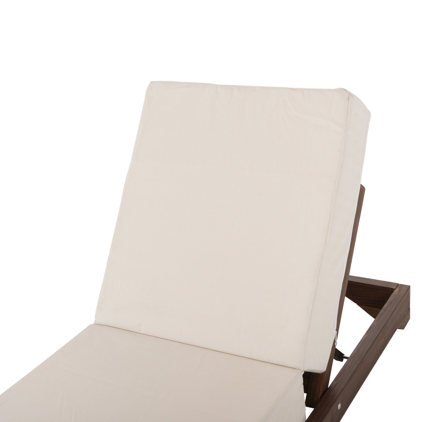 Beach Lounger Low Ikaria Hm10622.02 Pine Wood In Walnut Color-ecru Textilene-cushion 20cm Thick