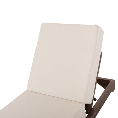 Beach Lounger Low Ikaria Hm10622.02 Pine Wood In Walnut Color-ecru Textilene-cushion 20cm Thick