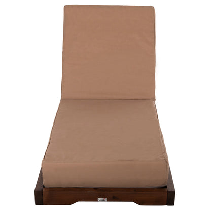 Beach Lounger Low Ikaria Hm10622.04 Pine Wood In Walnut Color-mocha Textilene-cushion 20cm Thick