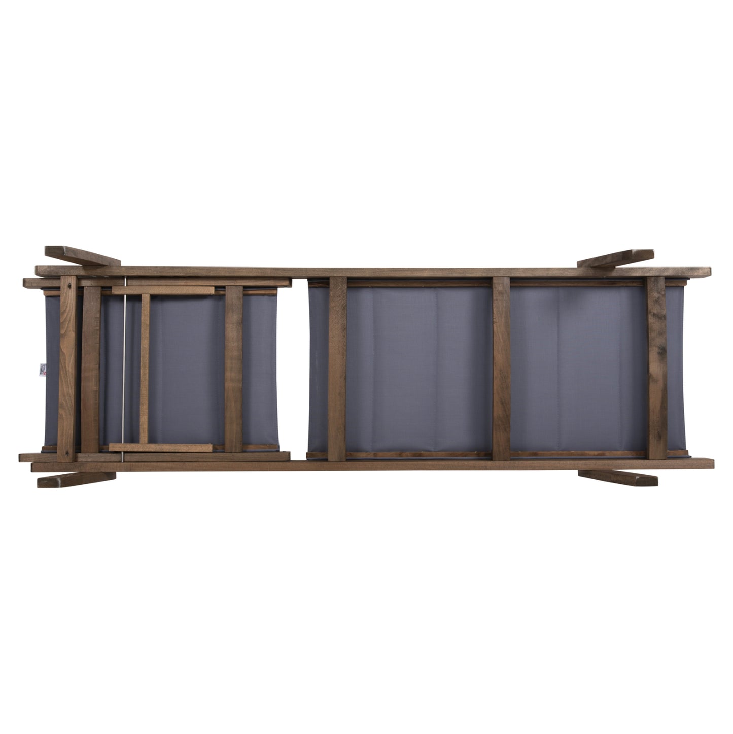 Beach Lounger Milos Hm10685.02 Beech Wood In Walnut-grey Textilene Cushion Cover 204x65x92,5hcm.