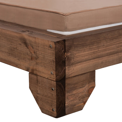 Beach Lounger Korinos Hm10772.04t Pine Wood In Walnut--cushion In Mocha 79x204x77hcm.