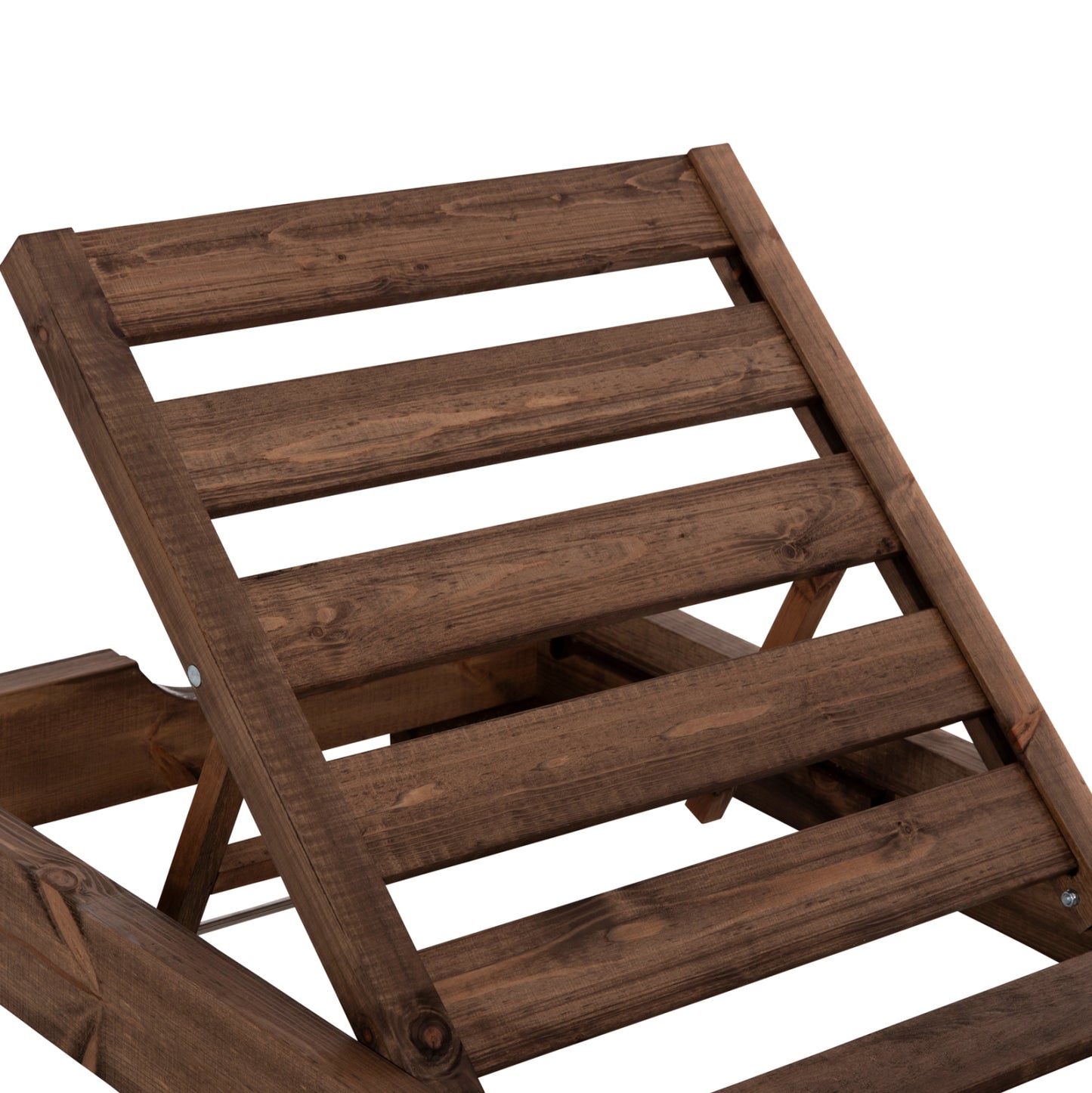 Beach Lounger Korinos Hm10772.05t Pine Wood In Walnut--cushion In Black 79x204x77hcm.