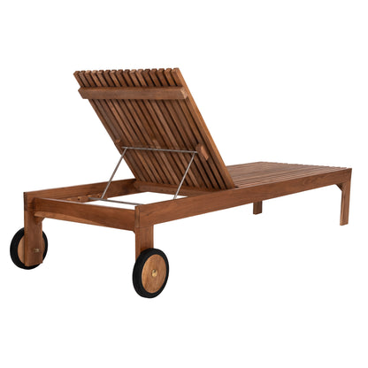 Sunbed Lounger Lagertha Hm5963.11 Teak Wood In Natural Color 200x65x102hcm.
