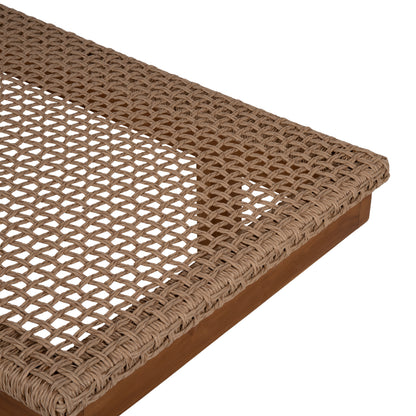 Sunlounger Patron Hm5993 Teak Wood-viro Rope Wicker 191x65x86hcm.
