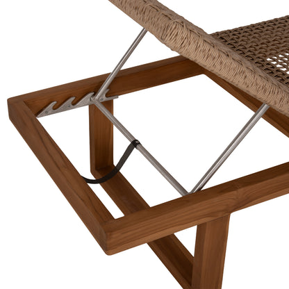 Sunlounger Patron Hm5993 Teak Wood-viro Rope Wicker 191x65x86hcm.